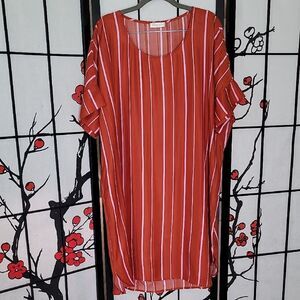 STINE GOYA Boxy SILK Blend Pink/Orange Mini Dress